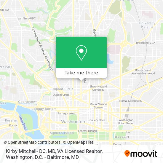Mapa de Kirby Mitchell- DC, MD, VA Licensed Realtor