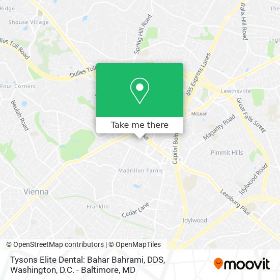 Mapa de Tysons Elite Dental: Bahar Bahrami, DDS