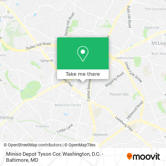 Miniso Depot Tyson Cor map