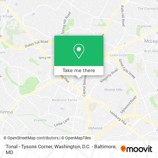 Tonal - Tysons Corner map