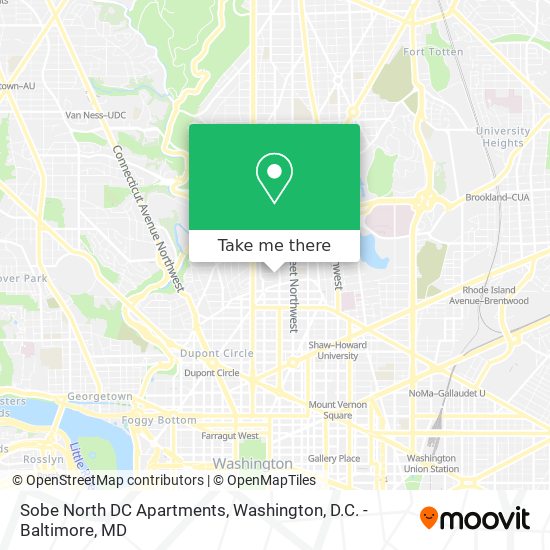 Sobe North DC Apartments map