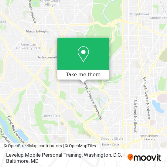 Levelup Mobile Personal Training map