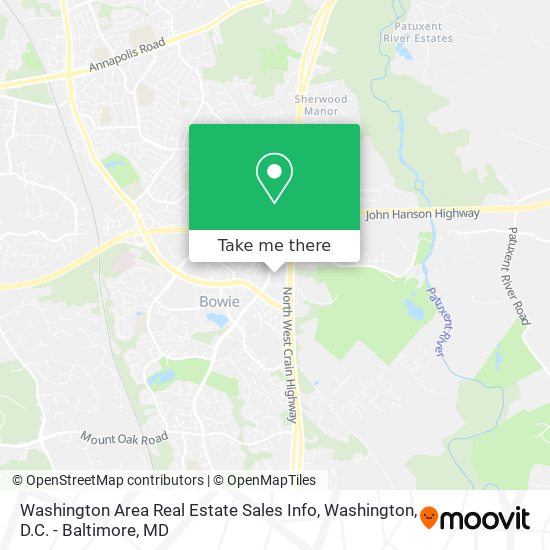 Washington Area Real Estate Sales Info map