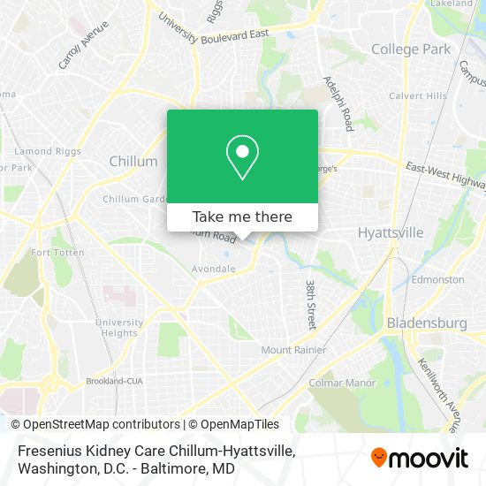 Fresenius Kidney Care Chillum-Hyattsville map