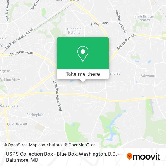 Mapa de USPS Collection Box - Blue Box