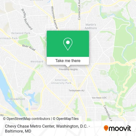 Chevy Chase Metro Center map