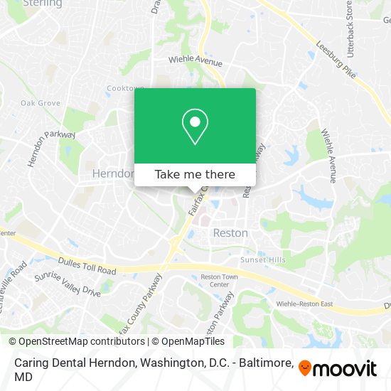 Caring Dental Herndon map