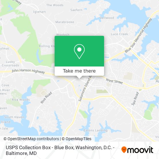 USPS Collection Box - Blue Box map