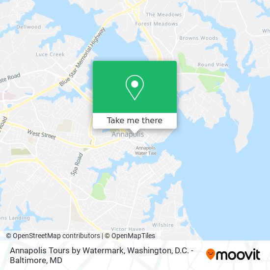 Annapolis Tours by Watermark map