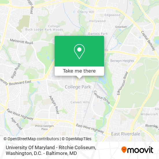 Mapa de University Of Maryland - Ritchie Coliseum
