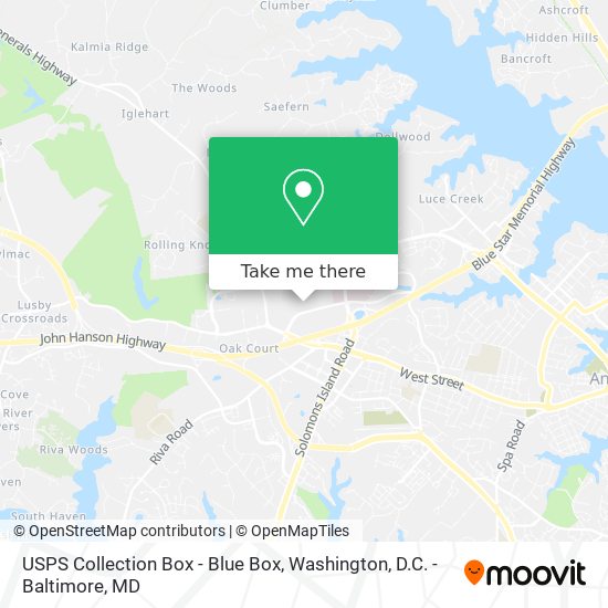 Mapa de USPS Collection Box - Blue Box