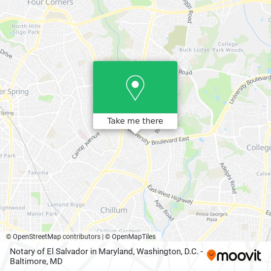 Notary of El Salvador in Maryland map