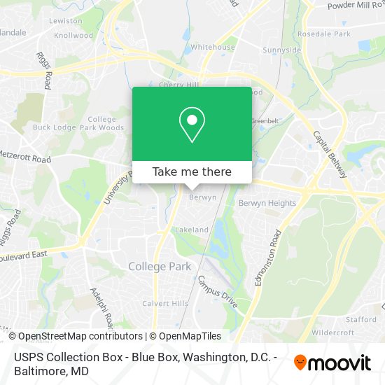 Mapa de USPS Collection Box - Blue Box