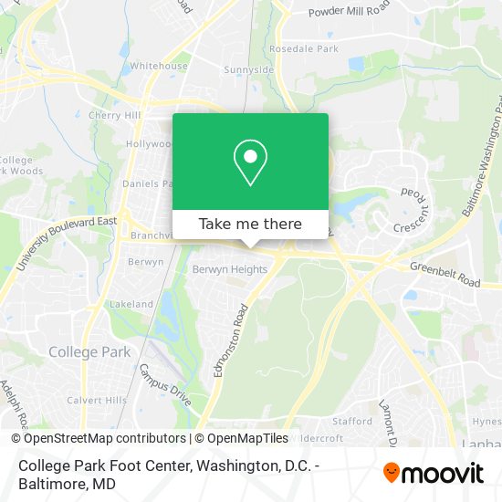 College Park Foot Center map