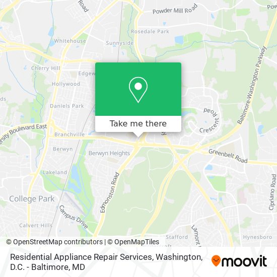 Residential Appliance Repair Services map