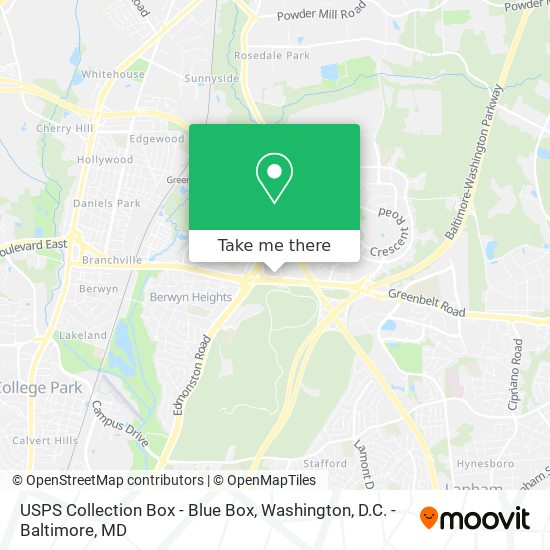 Mapa de USPS Collection Box - Blue Box