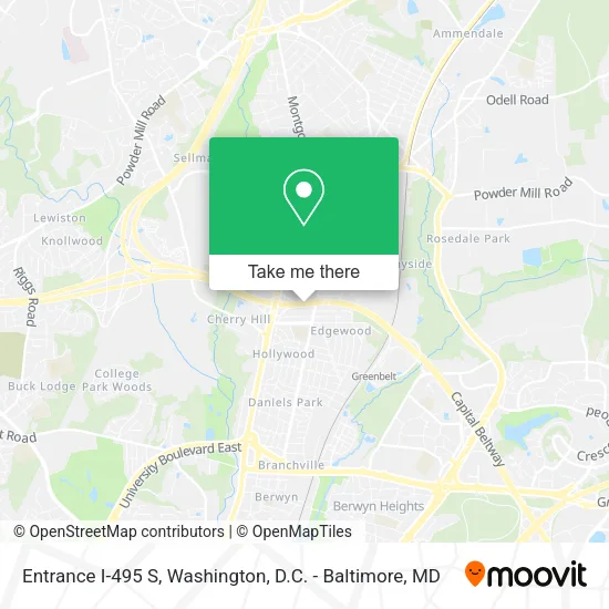 Entrance I-495 S map