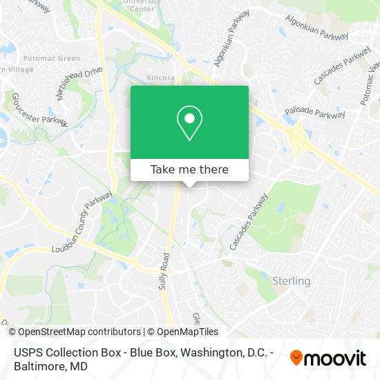 Mapa de USPS Collection Box - Blue Box