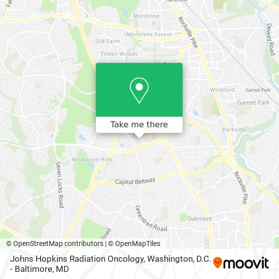 Johns Hopkins Radiation Oncology map