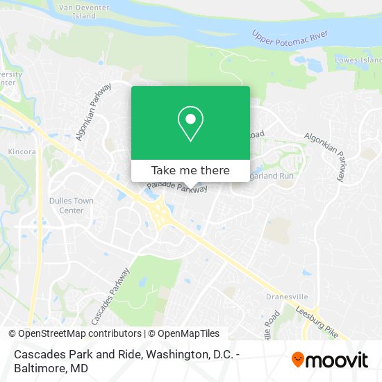 Cascades Park and Ride map