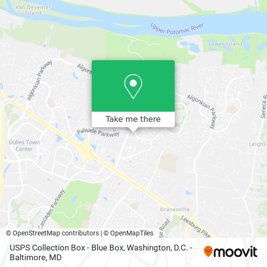 Mapa de USPS Collection Box - Blue Box