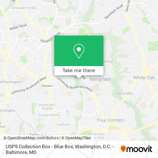 Mapa de USPS Collection Box - Blue Box