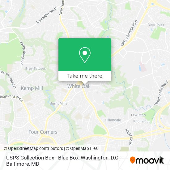 USPS Collection Box - Blue Box map