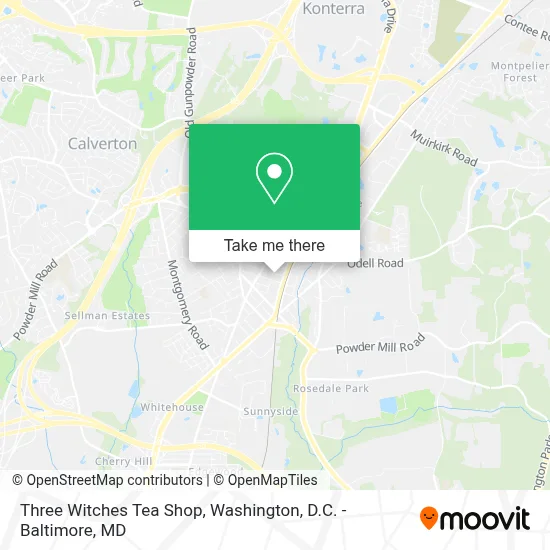 Three Witches Tea Shop map