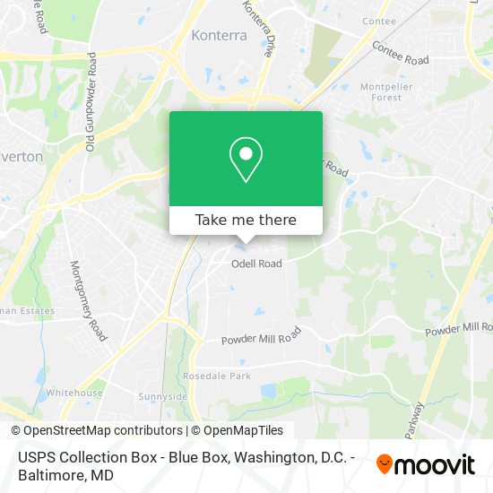 USPS Collection Box - Blue Box map