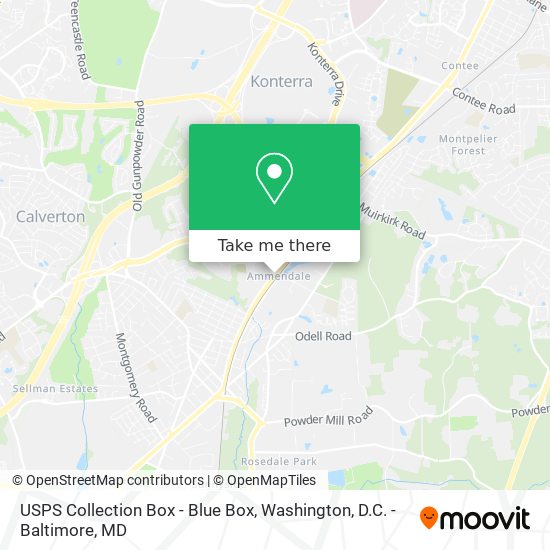 Mapa de USPS Collection Box - Blue Box