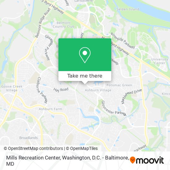 Mills Recreation Center map