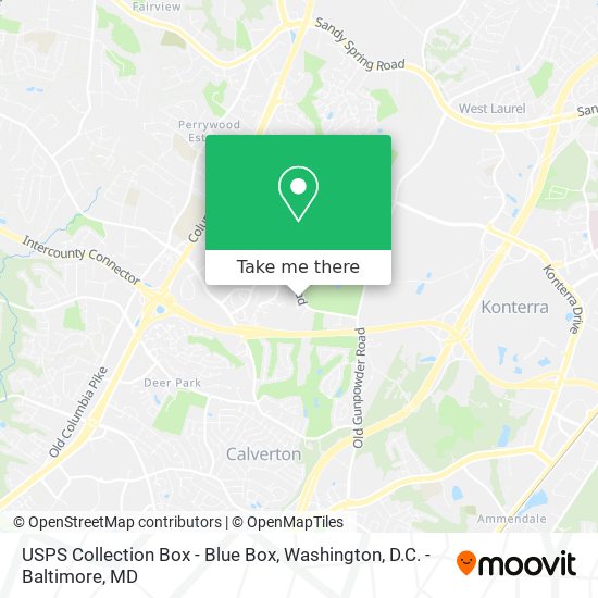 Mapa de USPS Collection Box - Blue Box