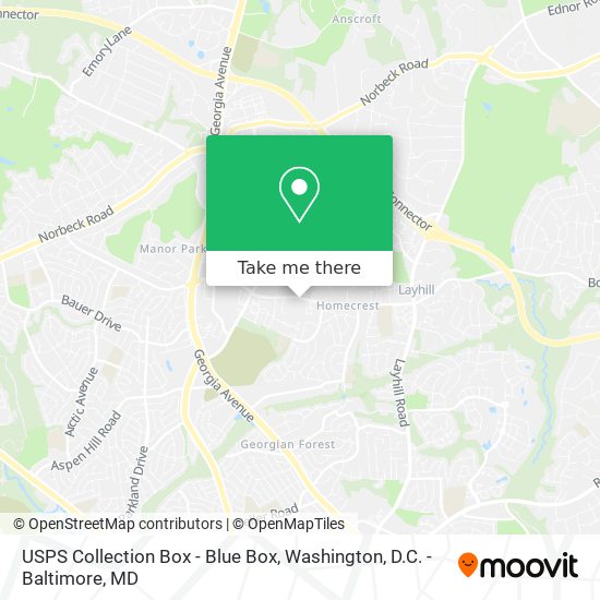 USPS Collection Box - Blue Box map