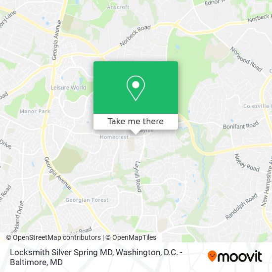 Mapa de Locksmith Silver Spring MD