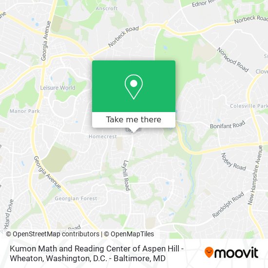 Kumon Math and Reading Center of Aspen Hill - Wheaton map
