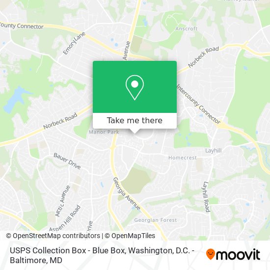 USPS Collection Box - Blue Box map