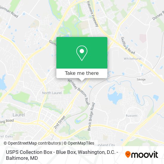 Mapa de USPS Collection Box - Blue Box