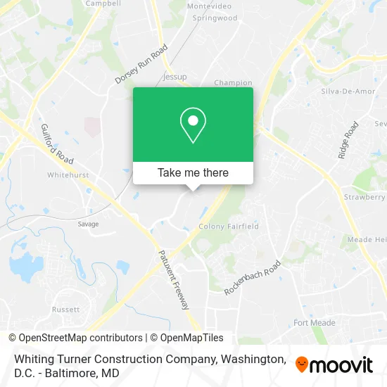 Whiting Turner Construction Company map