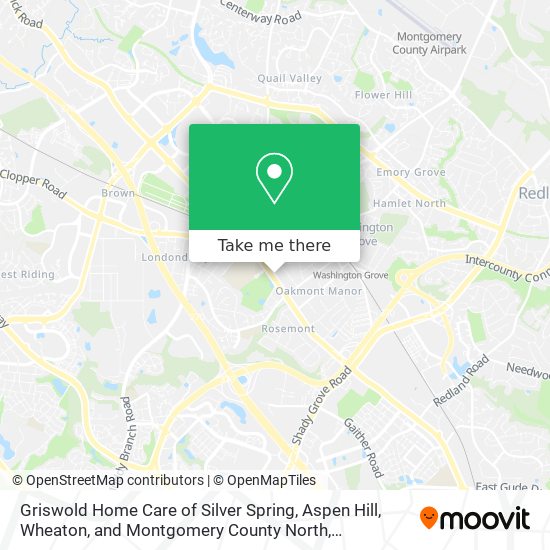 Griswold Home Care of Silver Spring, Aspen Hill, Wheaton, and Montgomery County North map