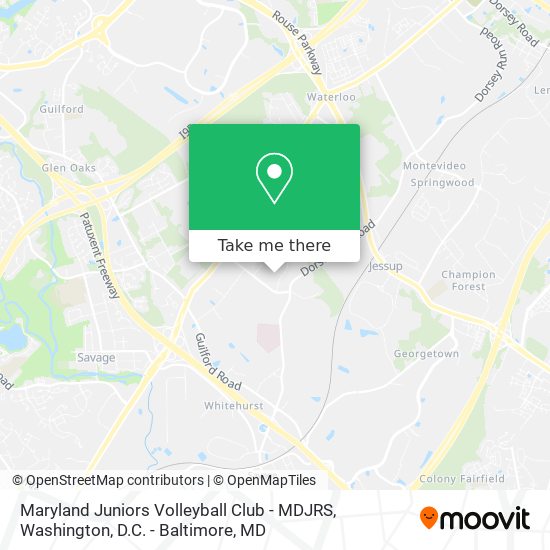 Mapa de Maryland Juniors Volleyball Club - MDJRS