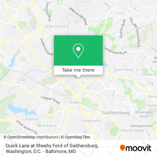 Quick Lane at Sheehy Ford of Gaithersburg map