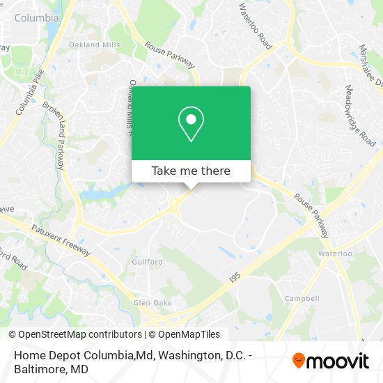 Mapa de Home Depot Columbia,Md