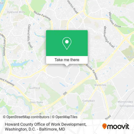 Mapa de Howard County Office of Work Development