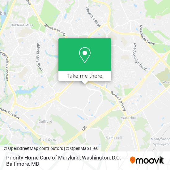 Mapa de Priority Home Care of Maryland