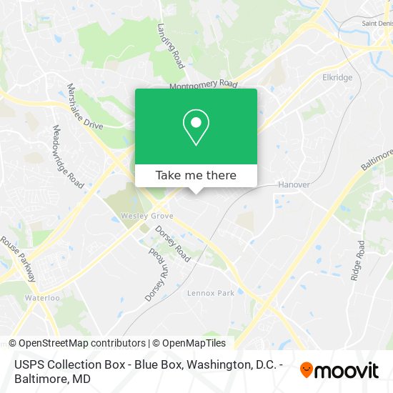 Mapa de USPS Collection Box - Blue Box