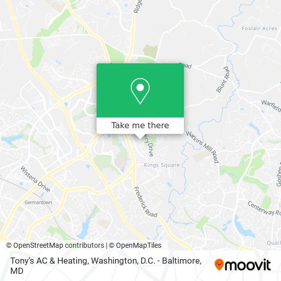 Tony's AC & Heating map