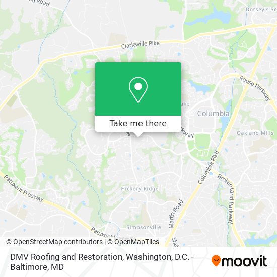 DMV Roofing and Restoration map