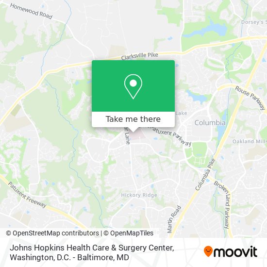Johns Hopkins Health Care & Surgery Center map