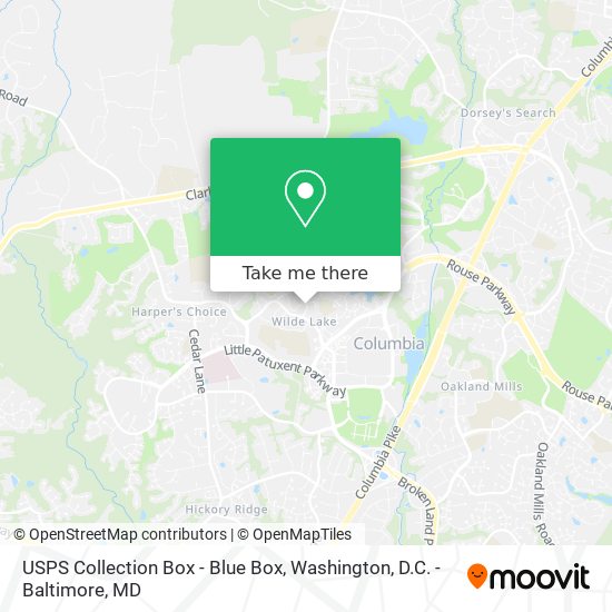 Mapa de USPS Collection Box - Blue Box