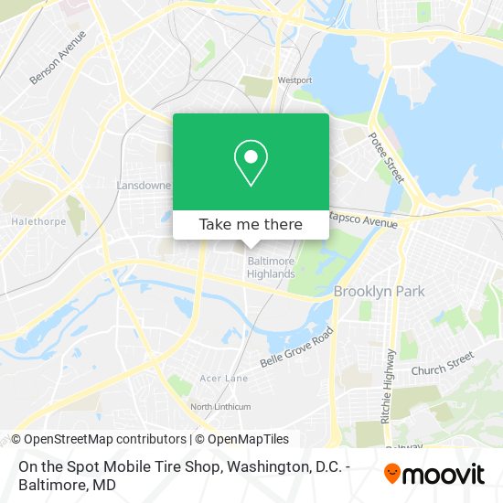 On the Spot Mobile Tire Shop map